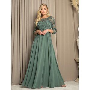 Clearance Eucalyptus Size L Formal Mother of the Bride Dress By Eva USA 5248